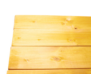 Yellow paint coated wooden boards