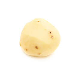 Peeled clean potato isolated