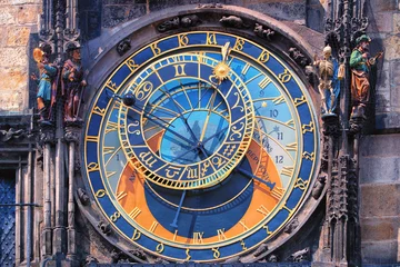 Door stickers Prague Famous astronomical clock Orloj in Prague