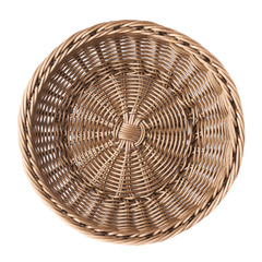 Obraz premium Empty fruit wicker basket bowl isolated