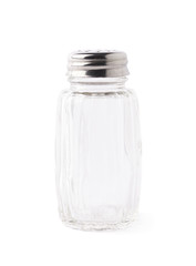 Glass salt bottle isolated