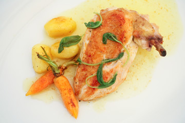 Chicken leg with potatoes