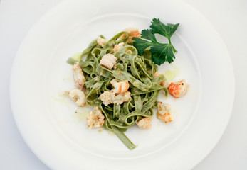Tagliatelle with shrimps