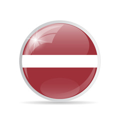 Round Flag Icon Vector Illustration
