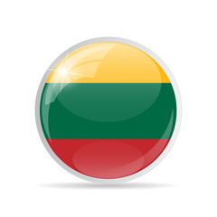 Round Flag Icon Vector Illustration