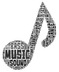 Music note - word cloud