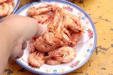 BBQ shrimp delicious on the dish