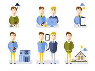 Elements of info-graphic showing process getting loan