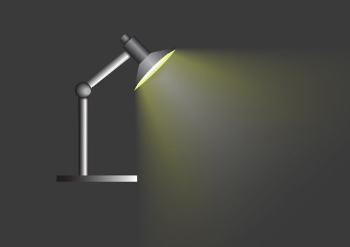 Vector : Turn on lamp on gray background