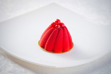 Sweet food dessert, cake on plate, white background