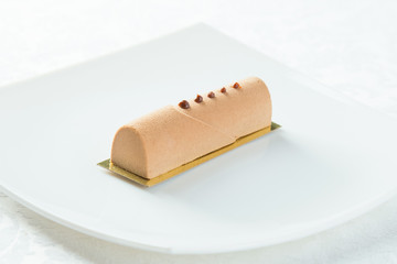 Sweet food dessert, cake on plate, white background