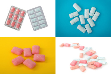 The chewing gum. collage