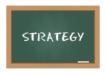 Fototapeta premium Strategy text on chalkboard