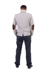back view of Business man  looks.