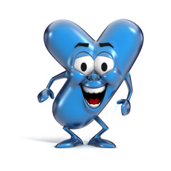 smiling cartoon font letter Y