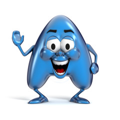 smiling cartoon font letter A