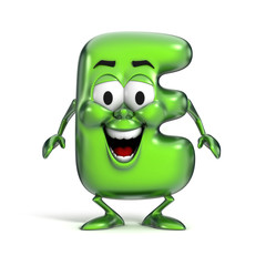 smiling cartoon font letter E