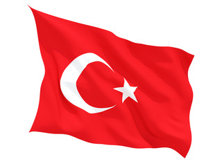 Waving flag of turkey