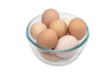 Glass bowl with eggs