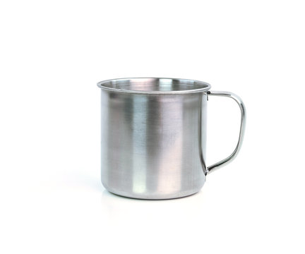 Steel Mug on white background
