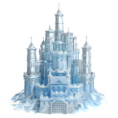 ice castle 3d illustration