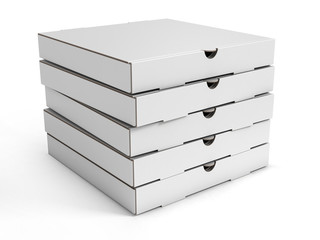 stack of pizza boxes