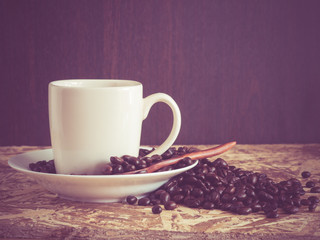 Coffee with filter effect retro vintage style