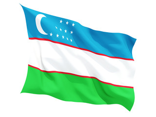 Waving flag of uzbekistan
