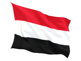 Waving flag of yemen