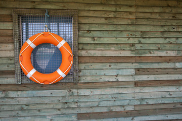 Life Ring or Life Buoy on Hut, for watersports and safety.