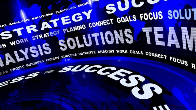 Rotating Business Oriented Blue Words