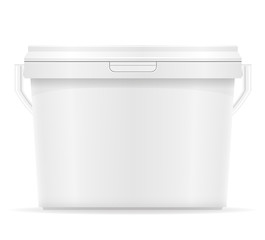 white plastic bucket for paint vector illustration © kontur-vid