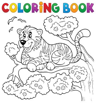 Coloring book tiger theme 1