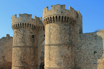 Fototapeta na wymiar Ancient fortress, Sea gate. Rhodes, Greece