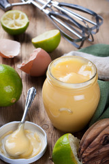 Jar of lime curd