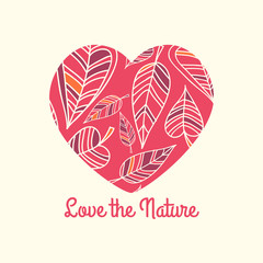 Love the nature. Patterned decorative heart .