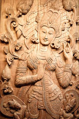 Cambodia wood carving art