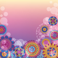 Light background with colorful mandalas