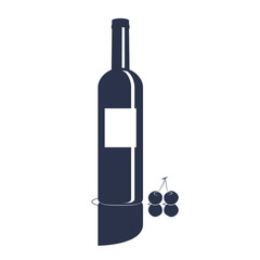 Line art red wine bottle