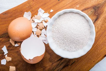 Fotobehang Homemade calcium with crushed eggshells © aneta_gu