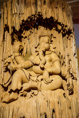 Ganesh carved wood