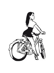 Bicycle girl woman art