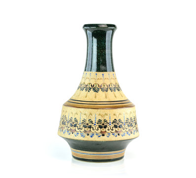 Old chinese antique vase on the white background