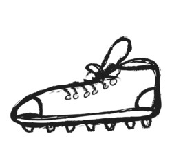 doodle spiked football shoe