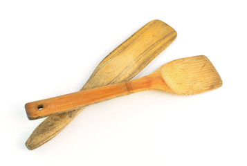 wooden Ladle isolated on white background