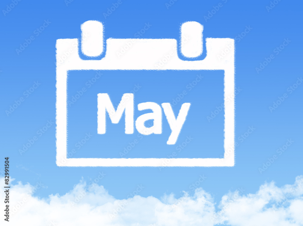 Sticker Calendar cloud shape