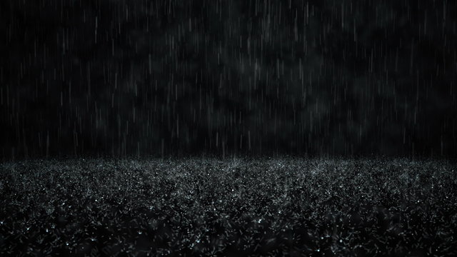 Rain on black background 4K