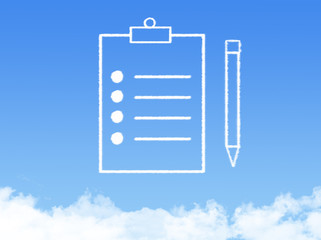 Notepad paper document cloud shape