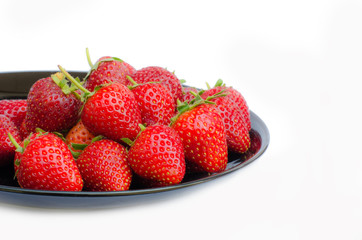Fototapeta na wymiar Strawberry in disk on white background