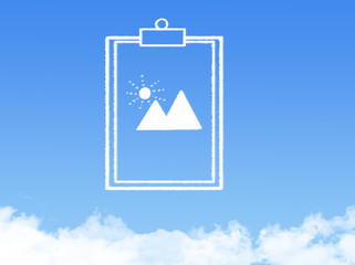 Notepad paper document cloud shape